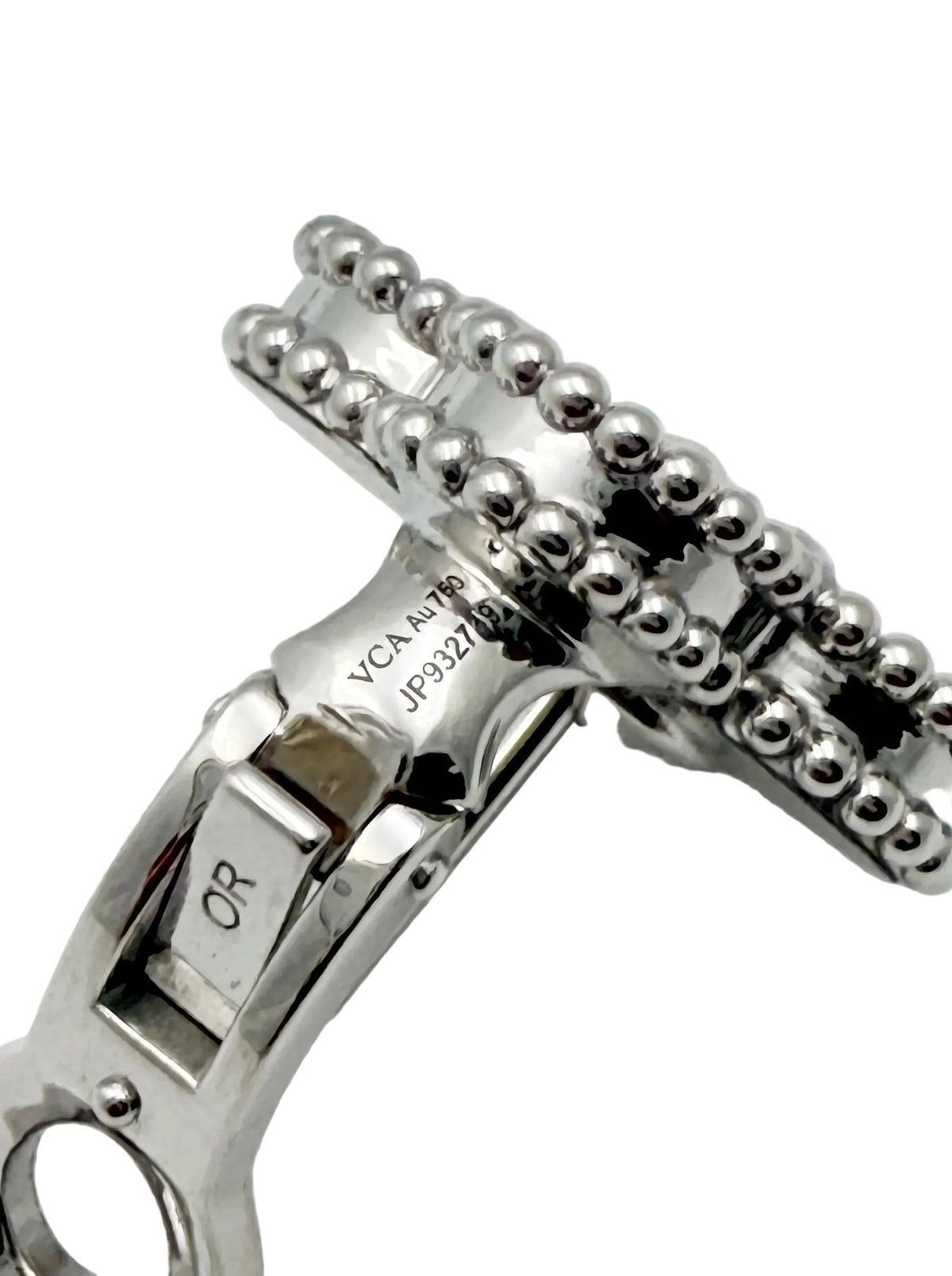 Van Cleef & Arpels - 18k White Gold Guilloché Vintage Alhambra Earrings
