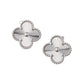 Van Cleef & Arpels - 18k White Gold Guilloché Vintage Alhambra Earrings