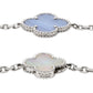 Van Cleef & Arpels - 18k White Gold Mother-of-Pearl Chalcedony Magic Alhambra Necklace