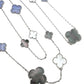 Van Cleef & Arpels - 18k White Gold Mother-of-Pearl Chalcedony Magic Alhambra Necklace