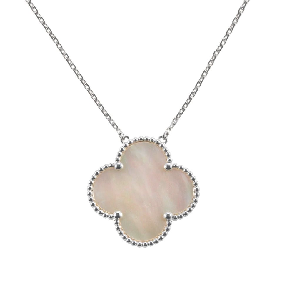 Van Cleef & Arpels White Gold Mother-of-Pearl Magic Alhambra Pendant ...