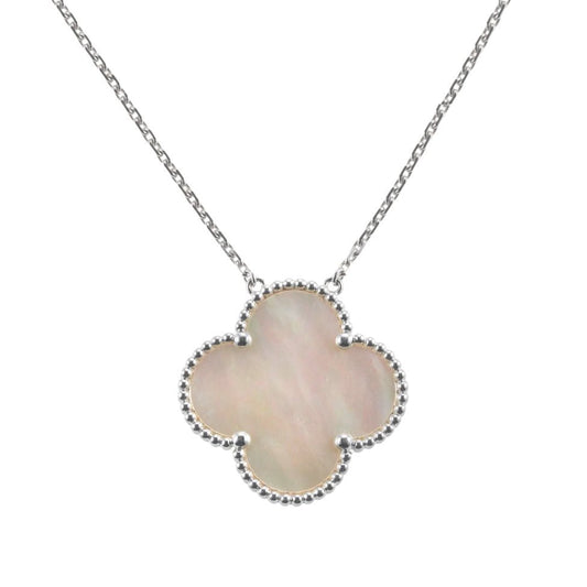 Van Cleef & Arpels - 18k White Gold Mother - of - Pearl Magic Alhambra Pendant