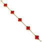Van Cleef & Arpels - 18k Yellow Gold Carnelian Vintage Alhambra Bracelet