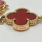 Van Cleef & Arpels - 18k Yellow Gold Carnelian Vintage Alhambra Bracelet