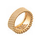 Van Cleef & Arpels - 18k Yellow Gold Diamond 5-Row Perlée Band Ring