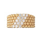 Van Cleef & Arpels - 18k Yellow Gold Diamond 5-Row Perlée Band Ring