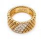 Van Cleef & Arpels - 18k Yellow Gold Diamond 5-Row Perlée Band Ring