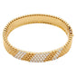 Van Cleef & Arpels - 18k Yellow Gold Diamond 5-Row Perlée Bangle Bracelet