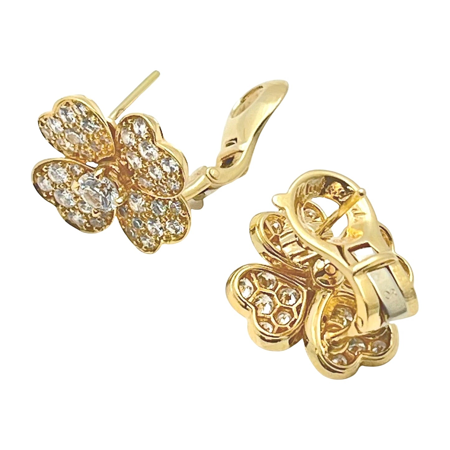 Van Cleef & Arpels - 18k Yellow Gold Diamond Cosmos Earrings