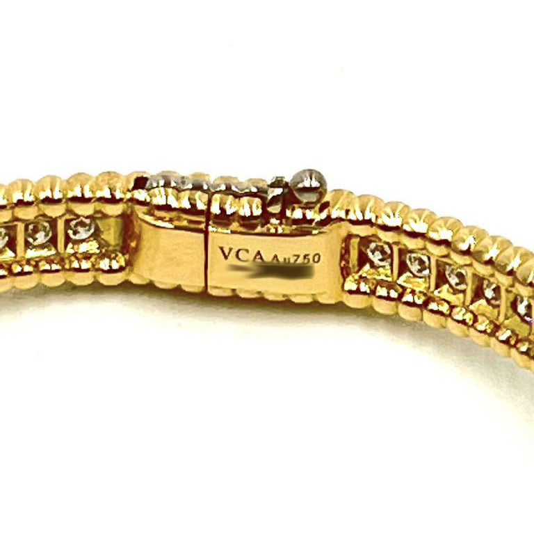 18k Yellow Gold Diamond Perlée Bangle Bracelet