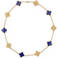 Van Cleef & Arpels - 18k Yellow Gold Lapis Limited Edition Vintage Alhambra Necklace