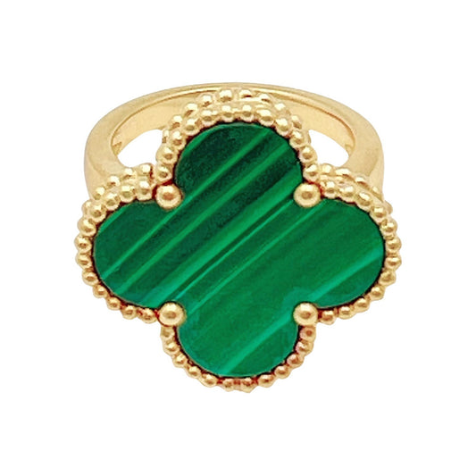 Van Cleef & Arpels - 18k Yellow Gold Malachite Magic Alhambra Ring