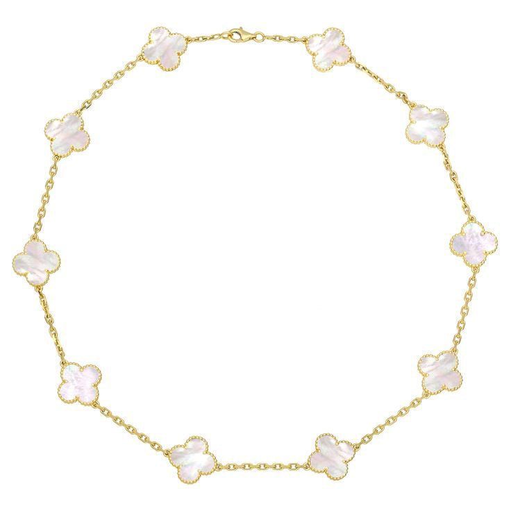 Van Cleef & Arpels - 18k Yellow Gold Mother-of-Pearl Vintage Alhambra Necklace