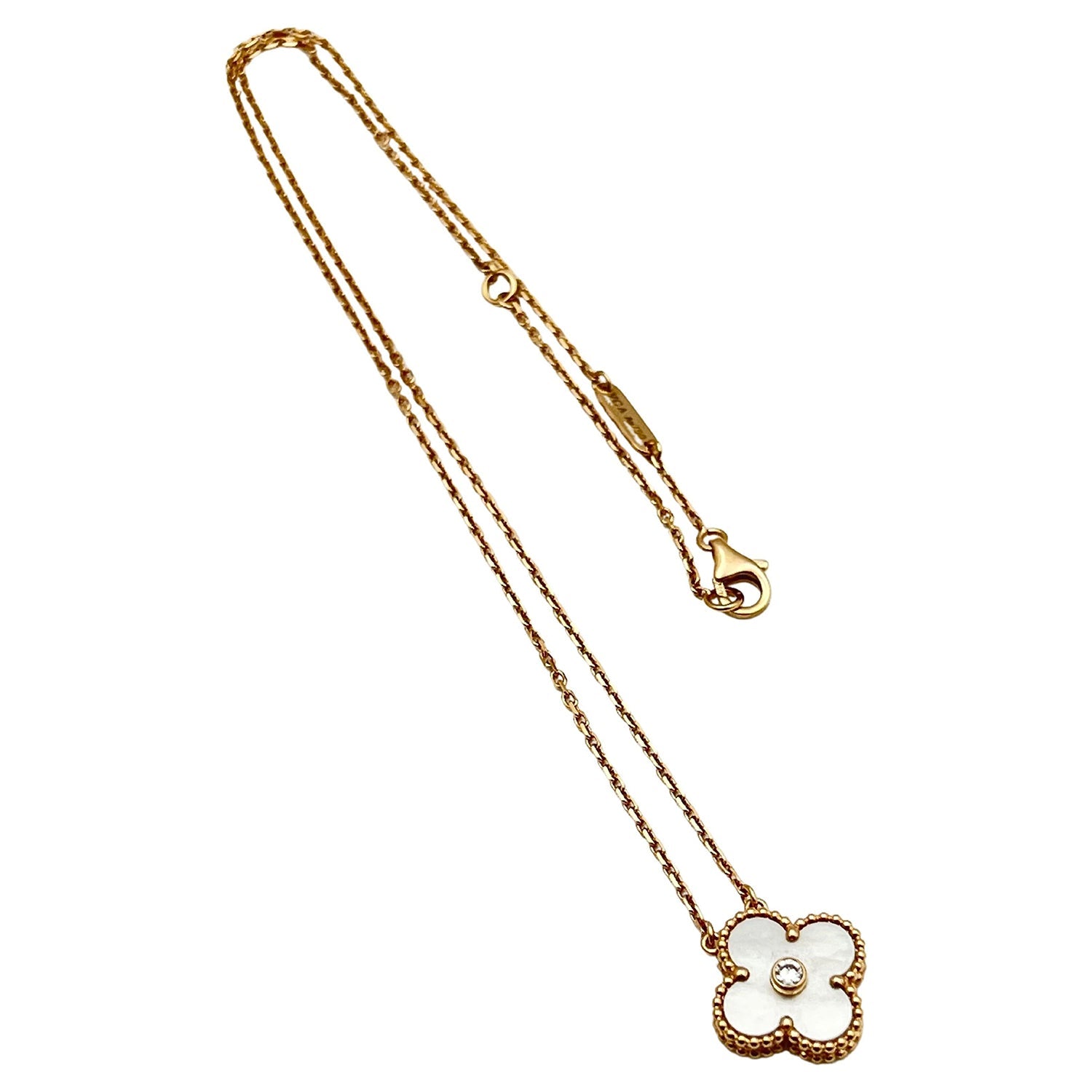 Van Cleef Arpels Mother-of-Pearl Diamond Vintage Alhambra