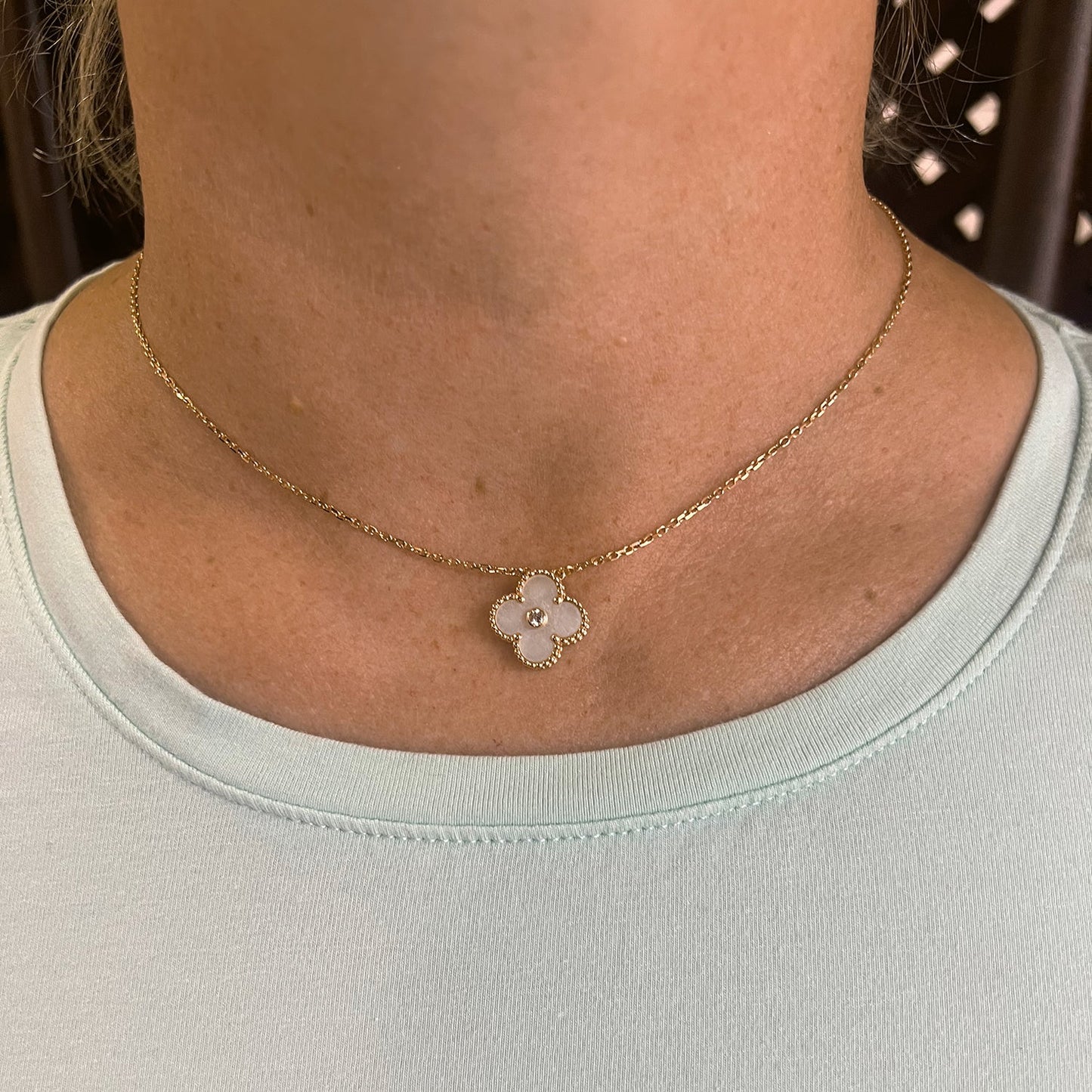 Van Cleef Arpels Mother-of-Pearl Diamond Vintage Alhambra