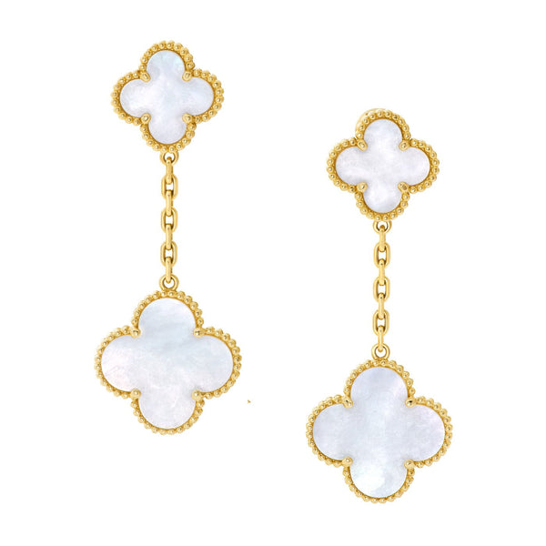 Van Cleef & Arpels Mother-of-Pearl Magic Alhambra Drop Earrings