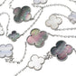 18k White Gold Mother-of-Pearl Chalcedony Magic Alhambra Necklace