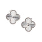 18k White Gold Guilloché Vintage Alhambra Earrings