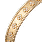 18k Yellow Gold Diamond Perlée Clovers Medium Bracelet