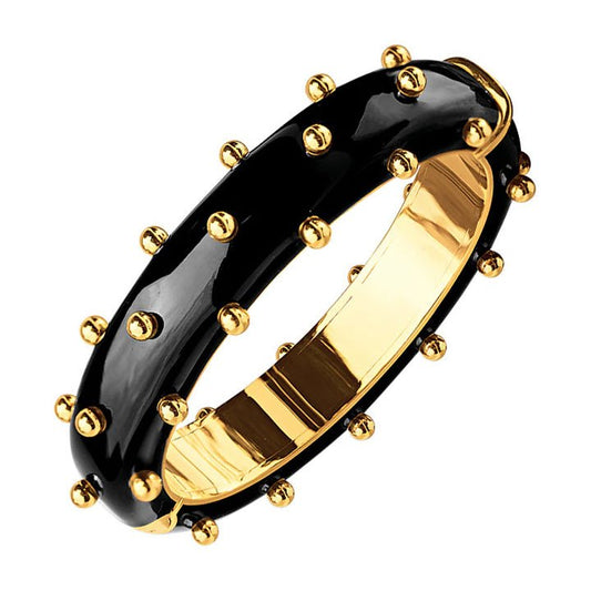 Verdura - 18k Yellow Gold Black Ceramic Taormina Bangle