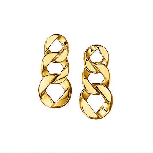 Verdura - 18k Yellow Gold Curb - Link Piccolo Earrings