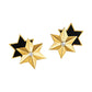 Verdura - 18k Yellow Gold Enamel Diamond Star Earrings