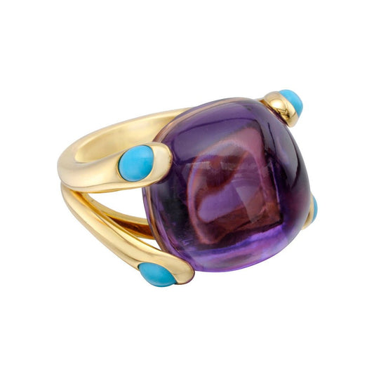 Verdura - Amethyst Turquoise Candy Ring