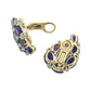 Verdura - Estate 18k Yellow Gold Amethyst Diamond Paisley Earrings