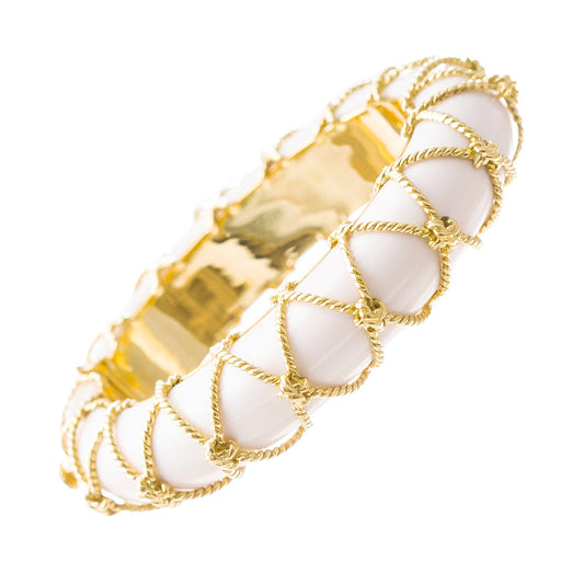 Verdura - Estate 18k Yellow Gold Cocholong Rope Net Bangle