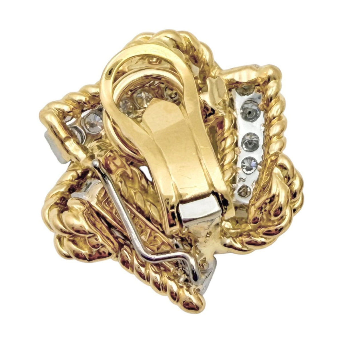 Verdura - Estate 18k Yellow Gold Diamond Pinwheel Earrings