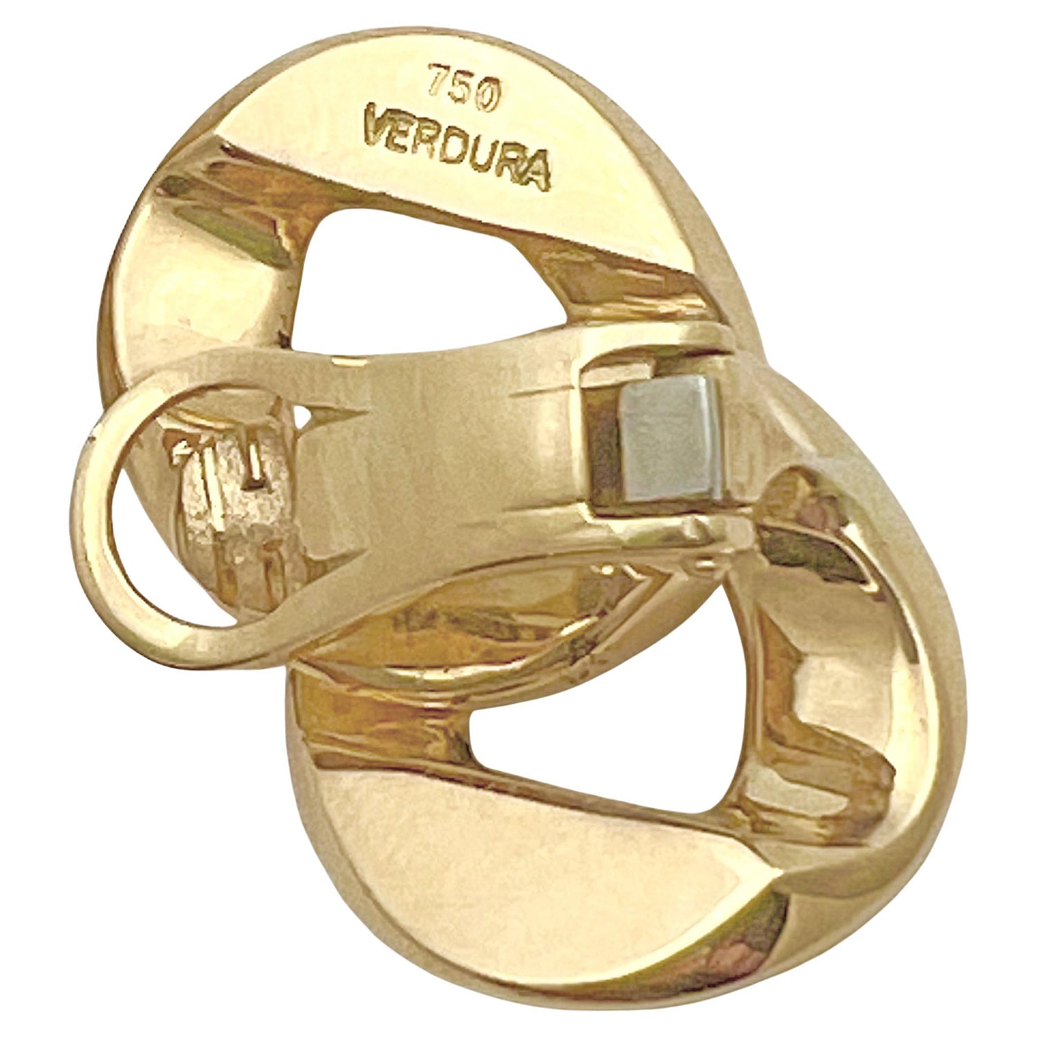 Verdura - Estate 18k Yellow Gold Double Curb - Link Earrings