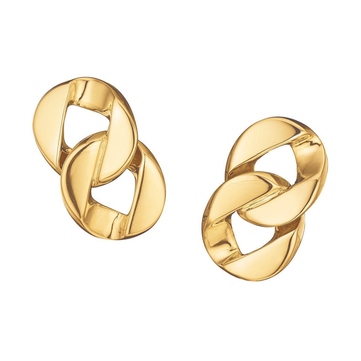 Verdura - Estate 18k Yellow Gold Double Curb - Link Earrings