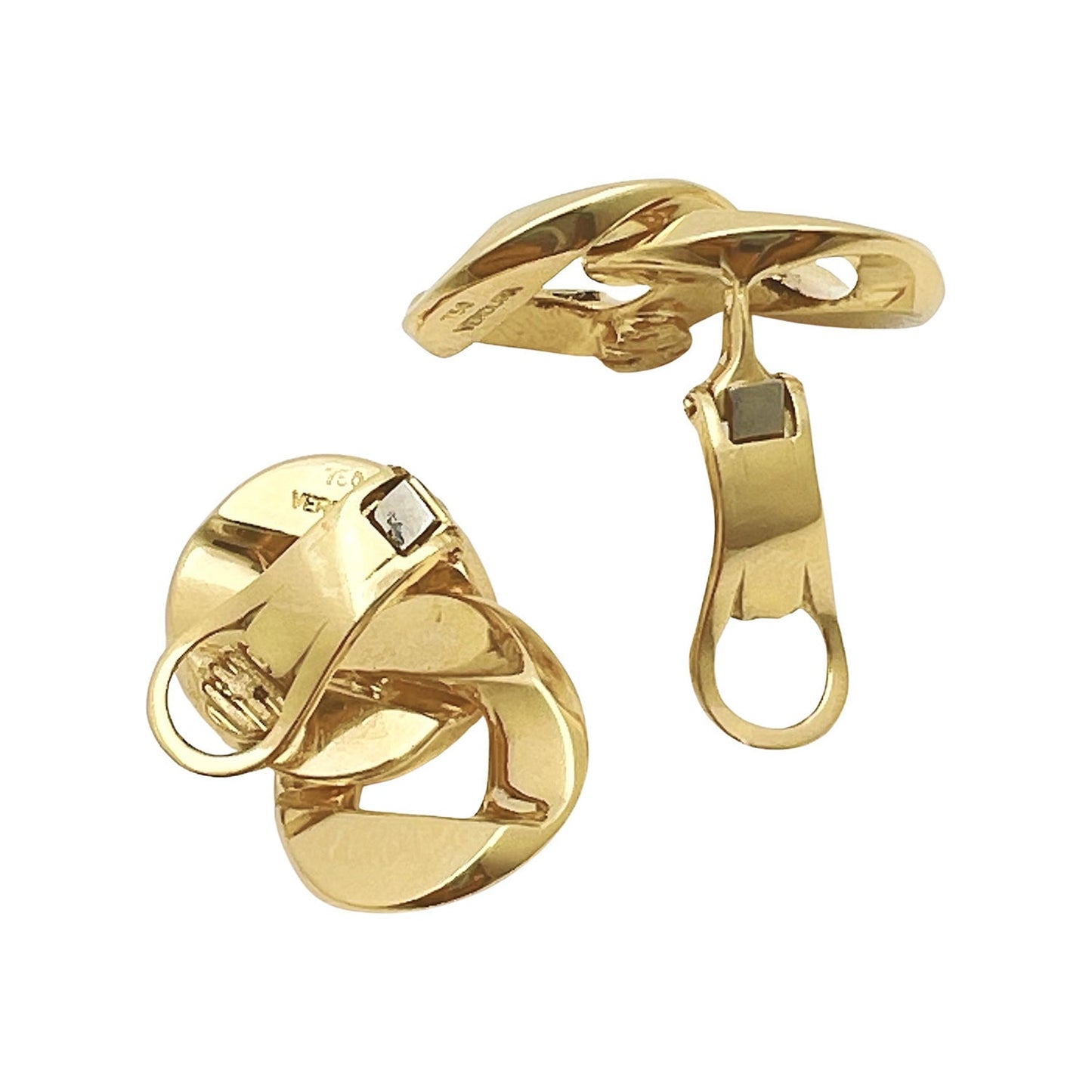 Verdura - Estate 18k Yellow Gold Double Curb - Link Earrings