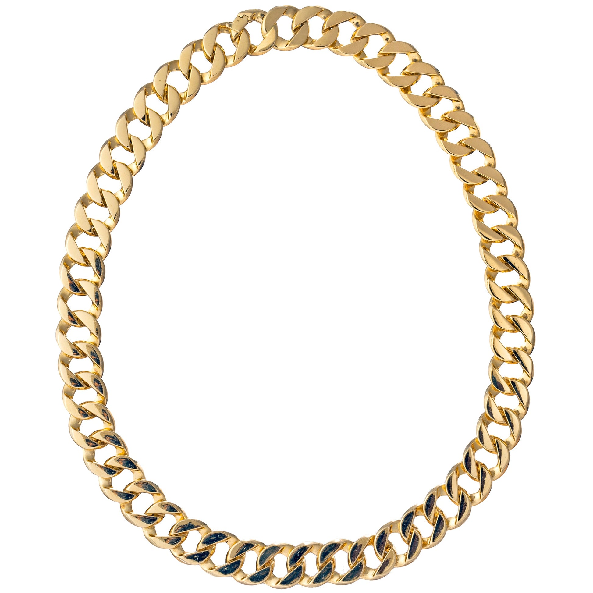 Verdura - Estate 18k Yellow Gold Small Curb - Link Necklace