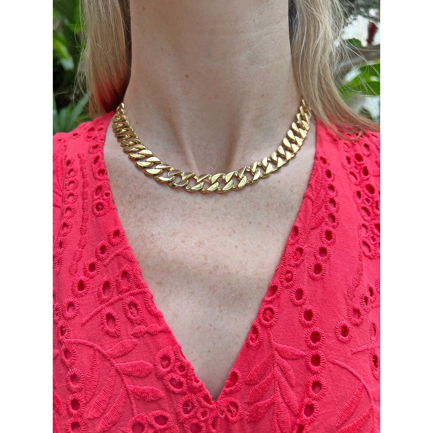 Verdura - Estate 18k Yellow Gold Small Curb - Link Necklace