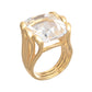 Verdura - Estate 18k Yellow Gold White Topaz Whisk Ring