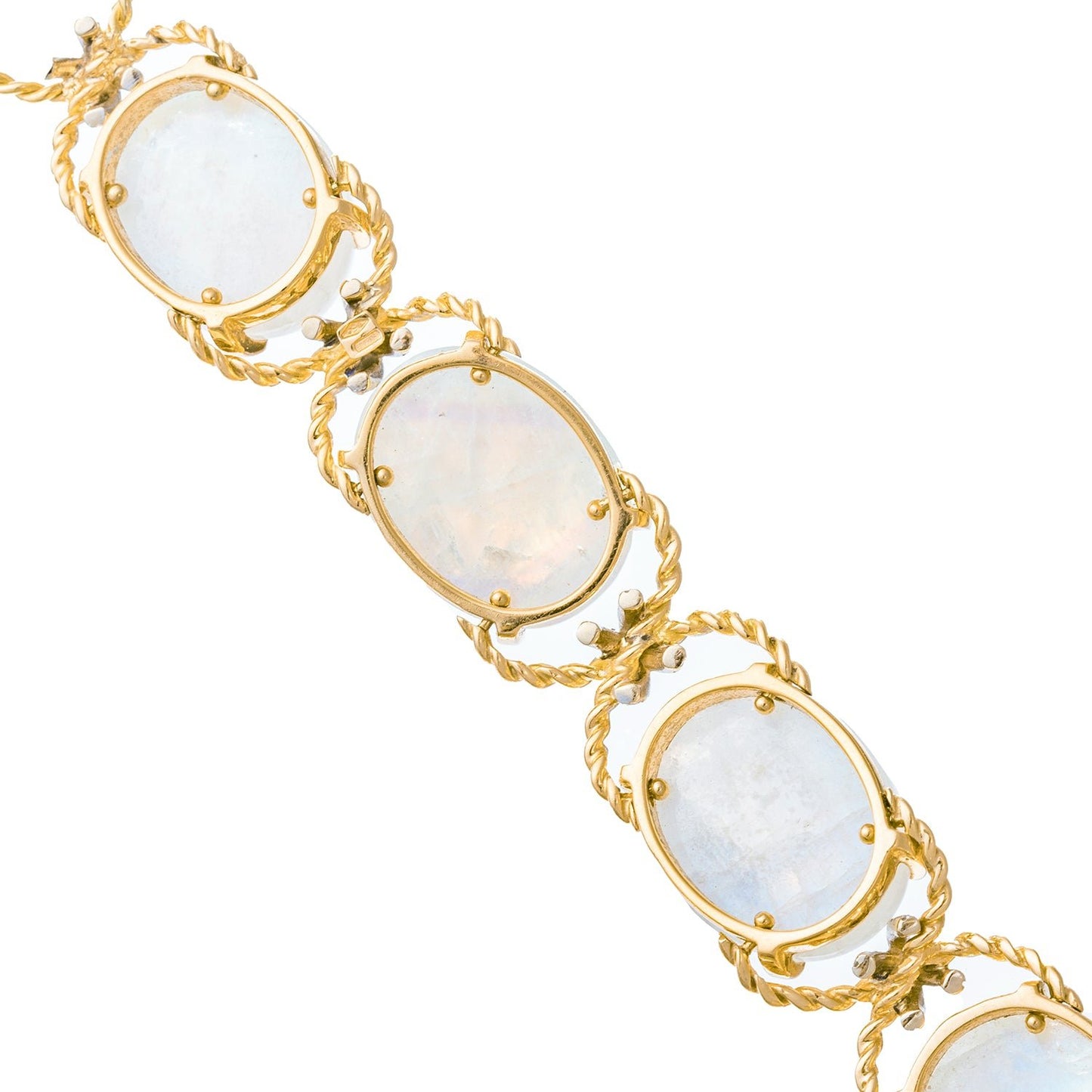 Verdura - Estate Rainbow Moonstone Diamond Pebble Bracelet