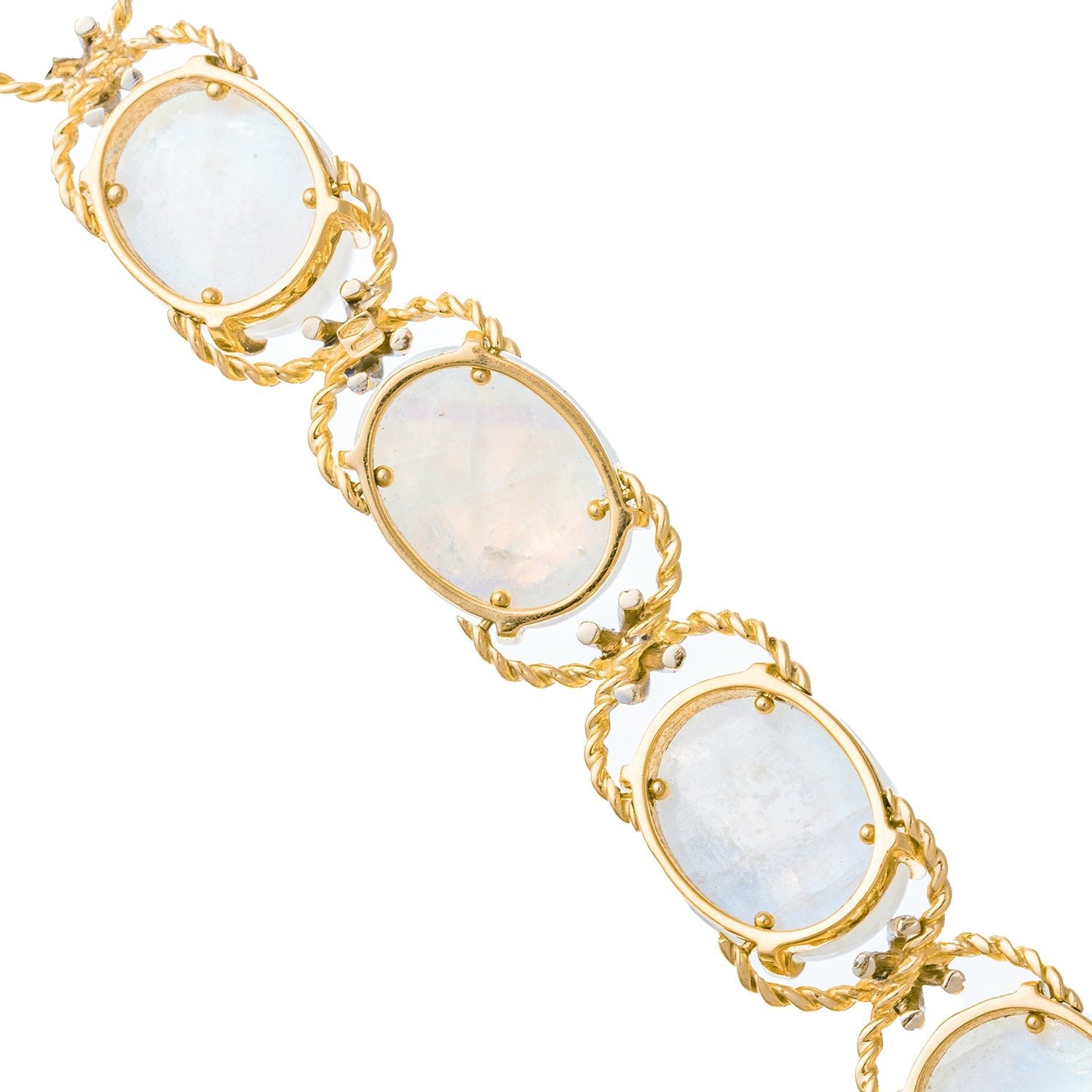 Verdura - Estate Rainbow Moonstone Diamond Pebble Bracelet