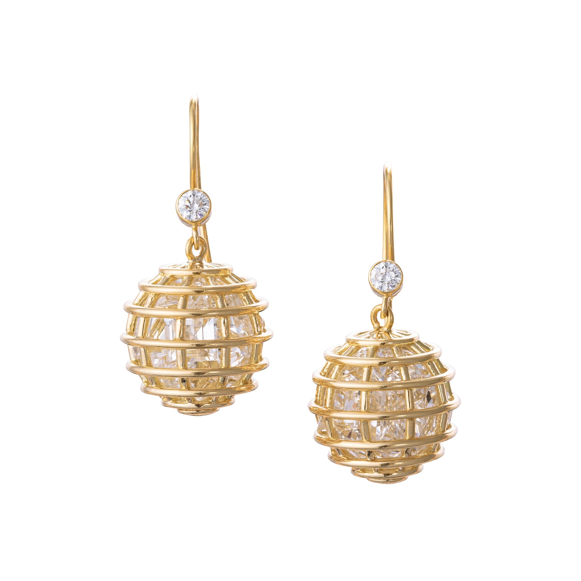 Verdura - Estate Rock Crystal Caged Drop Earrings