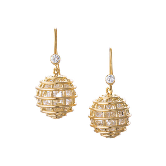 Verdura - Estate Rock Crystal Caged Drop Earrings