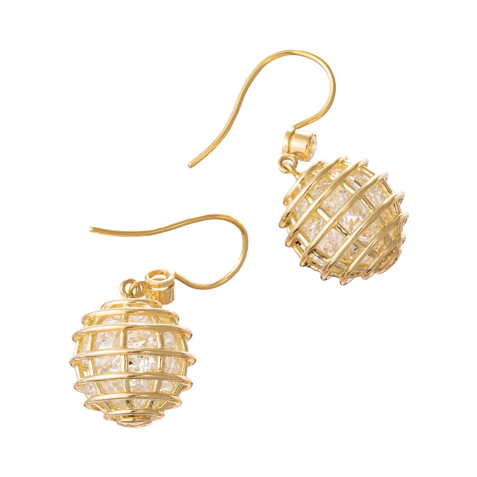 Verdura - Estate Rock Crystal Caged Drop Earrings