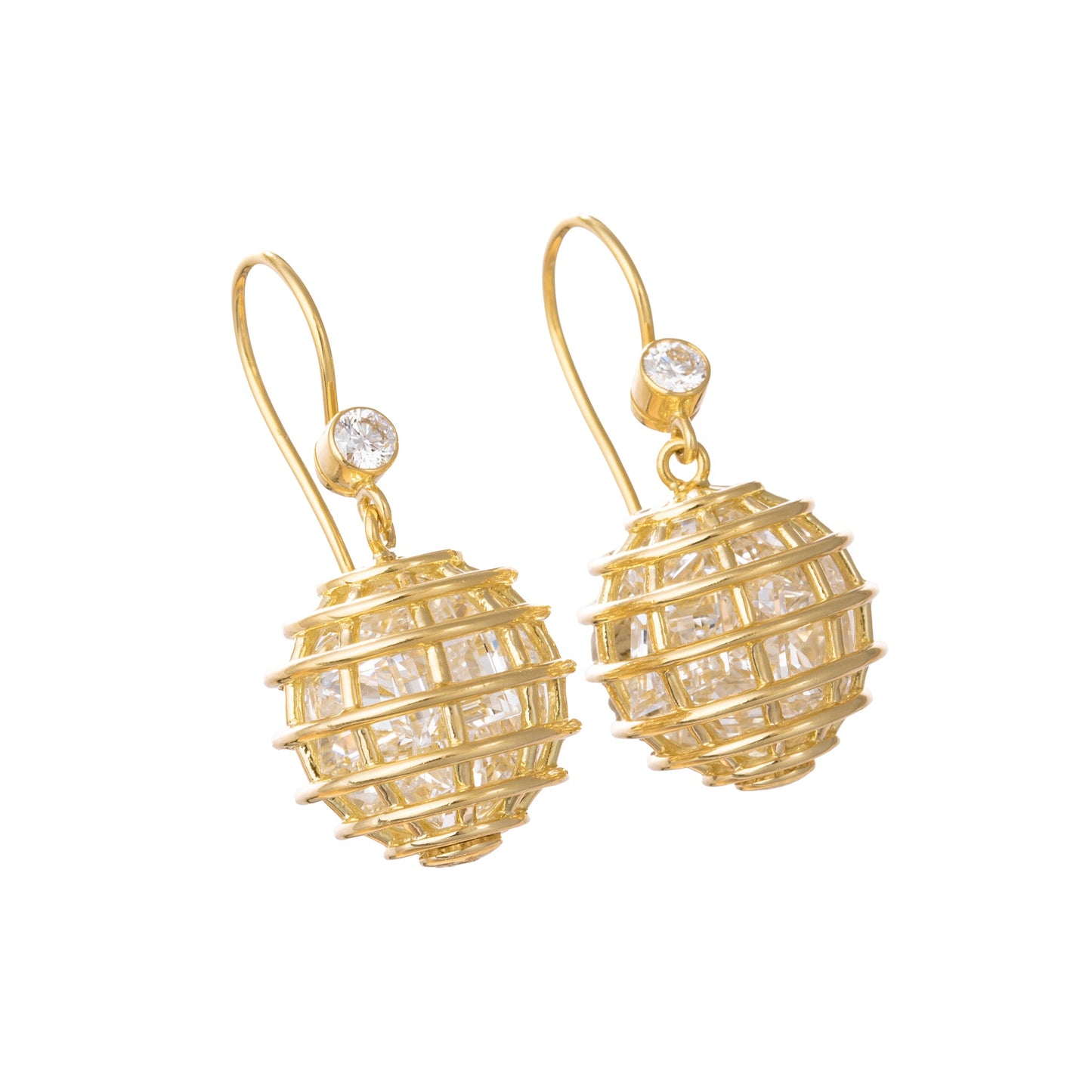 Verdura - Estate Rock Crystal Caged Drop Earrings
