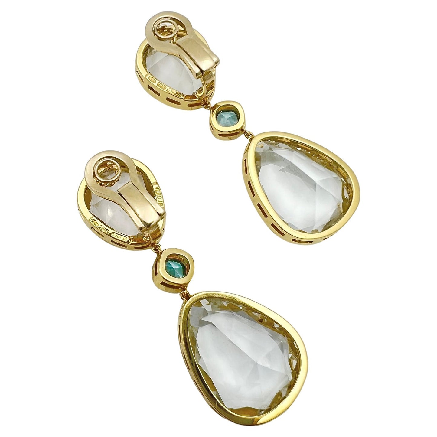 Verdura - Estate White & Blue Topaz Byzantine Drop Earrings