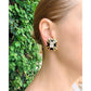 Verdura - Estate White Topaz Black Enamel Maltese Cross Earrings