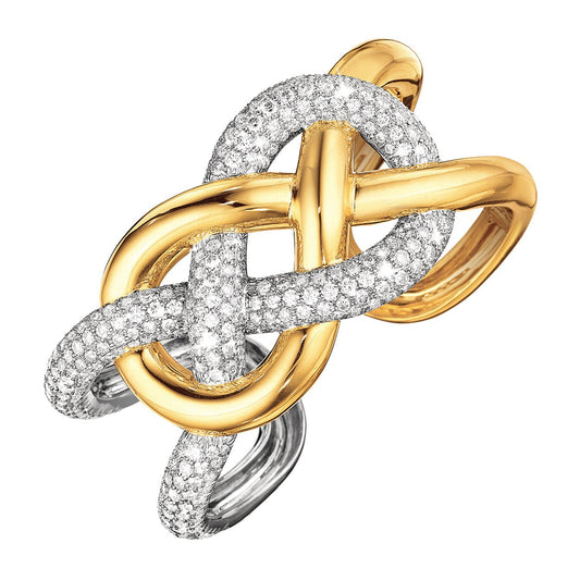 Verdura - Platinum 18k Yellow Gold Diamond Infinity Knot Bracelet