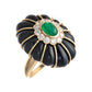 Veschetti - 18k Yellow Gold Emerald Diamond Black Onyx Bon Bon Ring
