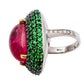 Veschetti - Pink Tourmaline Tsavorite Diamond Cocktail Ring