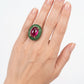 Veschetti - Pink Tourmaline Tsavorite Diamond Cocktail Ring