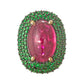 Veschetti - Pink Tourmaline Tsavorite Diamond Cocktail Ring