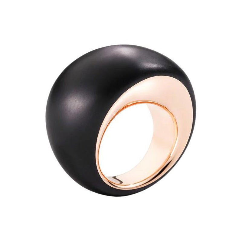 Vhernier - 18k Rose Gold Black Jet Pirouette Ring